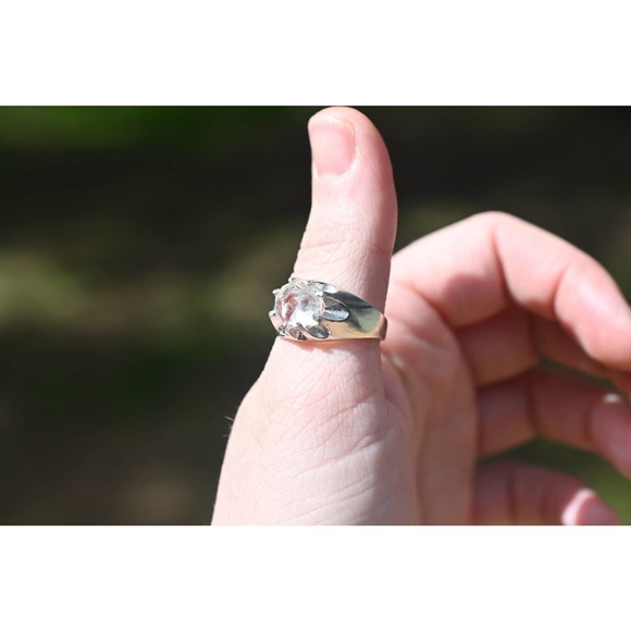 Mens engagement ring, raw stone rings for men, oval solitaire, size 9 10… - Picture 2 of 7